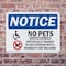 Signmission No Pets Service Animals Allowed, 24 in W x Rectangle, Plastic OS-2PACK-NS-P-1824-L-16175 - alternate 4